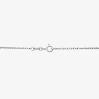 Womens White Cubic Zirconia Sterling Silver 18 Inch Pendant Necklace