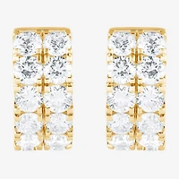 (G / Si1-Si2) Womens 2 CT. T.W. Lab Grown White Diamond Sterling Silver 13.2mm Hoop Earrings