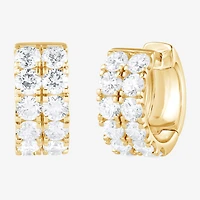 (G / Si1-Si2) Womens 2 CT. T.W. Lab Grown White Diamond Sterling Silver 13.2mm Hoop Earrings