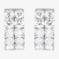 (G / Si1-Si2) Womens 2 CT. T.W. Lab Grown White Diamond Sterling Silver 13.2mm Hoop Earrings