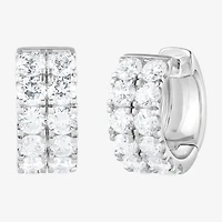 (G / Si1-Si2) Womens 2 CT. T.W. Lab Grown White Diamond Sterling Silver 13.2mm Hoop Earrings