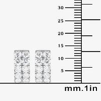 (G / Si1-Si2) Womens 2 CT. T.W. Lab Grown White Diamond Sterling Silver 13.2mm Hoop Earrings