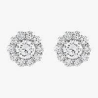 (G / Si1-Si2) 1 CT. T.W. Lab Grown White Diamond Sterling Silver 7.9mm Stud Earrings