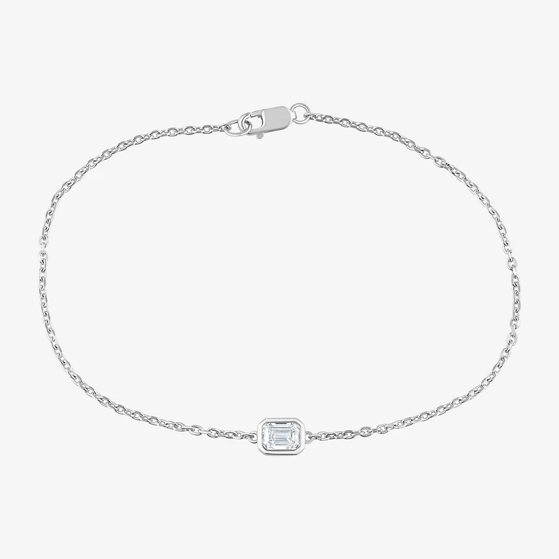 G / Si1-Si2) Womens Sterling Silver 7.25 Inch Solid Cable Chain Bracelet