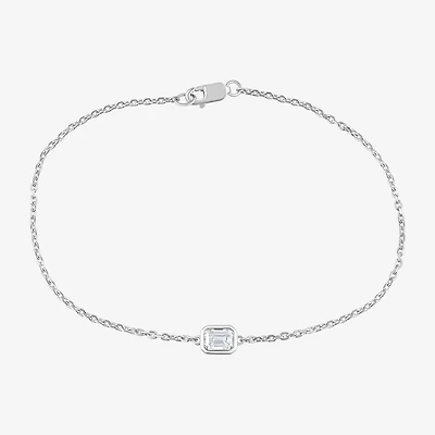 G / Si1-Si2) Womens Sterling Silver 7.25 Inch Solid Cable Chain Bracelet