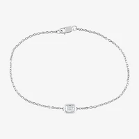 G / Si1-Si2) Womens Sterling Silver 7.25 Inch Solid Cable Chain Bracelet