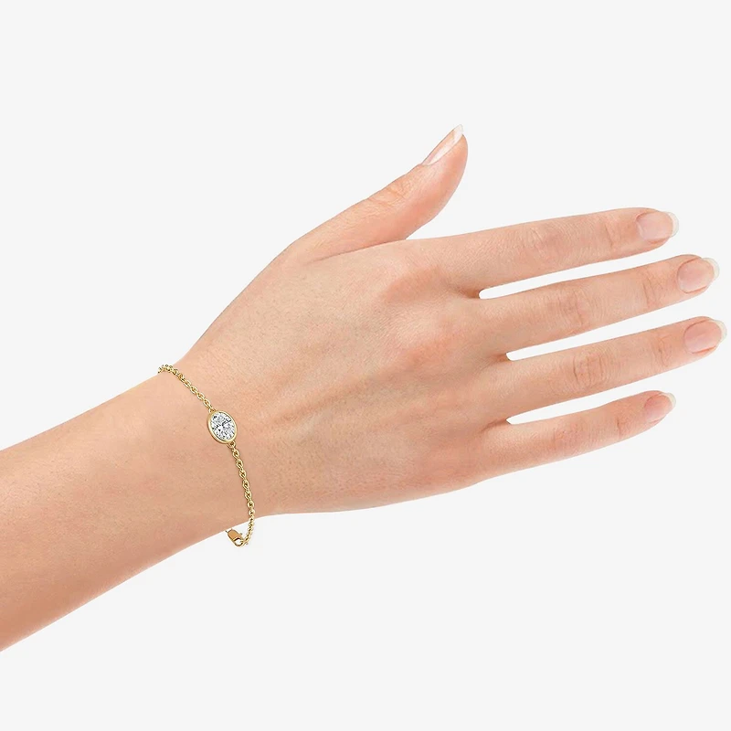 G / Si1-Si2) Womens Sterling Silver 7.25 Inch Solid Cable Chain Bracelet