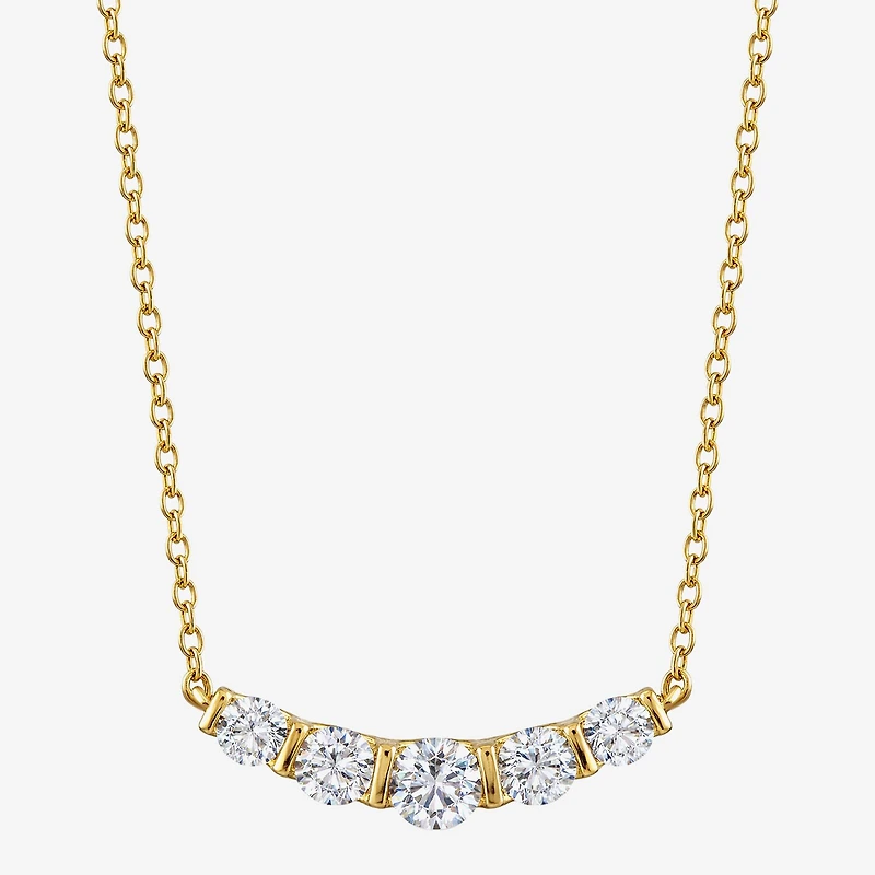 (G-H / Si2) Womens 1 1/10 CT. T.W. Lab Grown White Diamond 14K Gold Over Silver 18 Inch Pendant Necklace