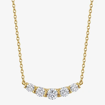 (G-H / Si2) Womens 1 1/10 CT. T.W. Lab Grown White Diamond 14K Gold Over Silver 18 Inch Pendant Necklace