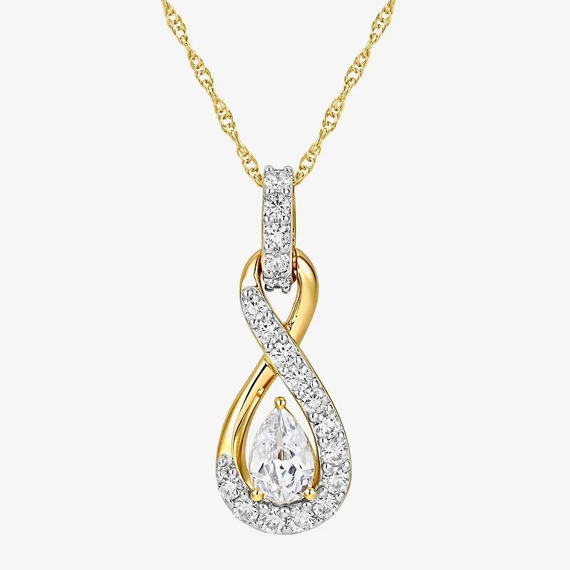 I / I2 Womens 1/2 CT. T.W. Lab Grown White Diamond 14K Gold Over Silver 18 Inch Pendant Necklace