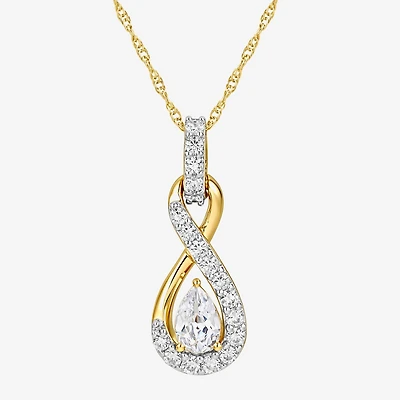 I / I2 Womens 1/2 CT. T.W. Lab Grown White Diamond 14K Gold Over Silver 18 Inch Pendant Necklace