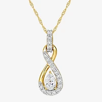 I / I2 Womens 1/2 CT. T.W. Lab Grown White Diamond 14K Gold Over Silver 18 Inch Pendant Necklace