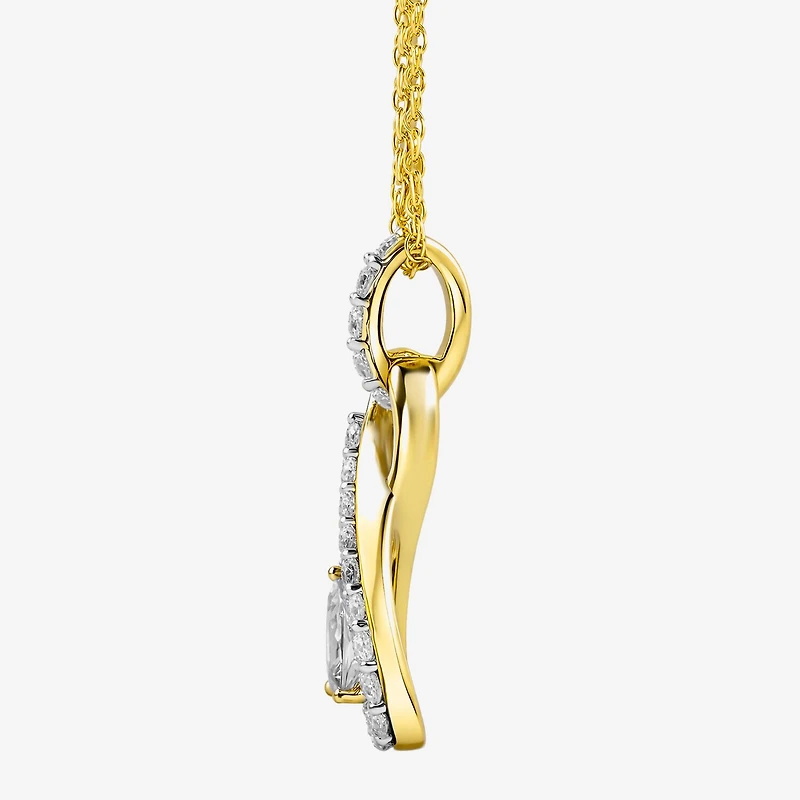 I / I2 Womens 1/2 CT. T.W. Lab Grown White Diamond 14K Gold Over Silver 18 Inch Pendant Necklace
