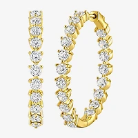 (G-H / Si2) Womens 5 CT. T.W. Lab Grown White Diamond Sterling Silver 31.9mm Hoop Earrings