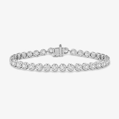 (G-H / Si2 ) Womens 5 CT. T.W. Lab Grown White Diamond Sterling Silver 7.25 Inch Tennis Bracelet