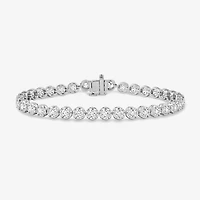 (G-H / Si2 ) Womens 5 CT. T.W. Lab Grown White Diamond Sterling Silver 7.25 Inch Tennis Bracelet