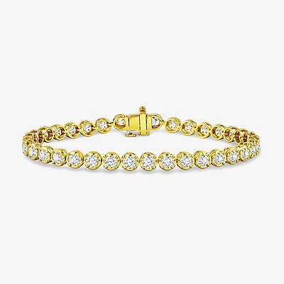 (G-H / Si2 ) Womens 5 CT. T.W. Lab Grown White Diamond Sterling Silver 7.25 Inch Tennis Bracelet