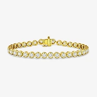 (G-H / Si2 ) Womens 5 CT. T.W. Lab Grown White Diamond Sterling Silver 7.25 Inch Tennis Bracelet