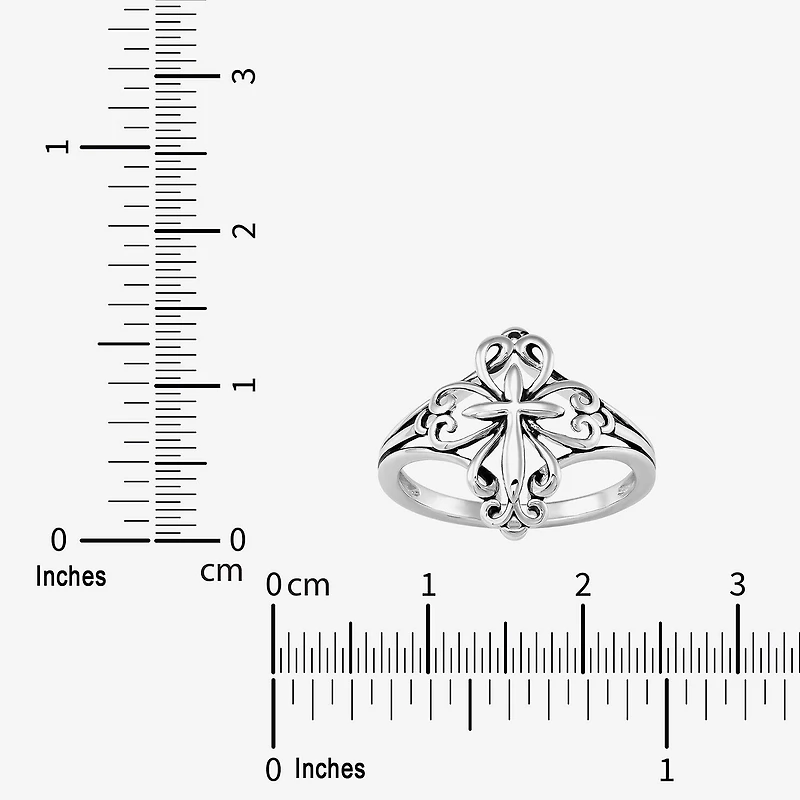 Limited Quantities! Womens Sterling Silver Cross Cocktail Ring