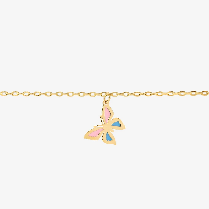 Limited Quantities! Womens 14K Gold Butterfly Charm Bracelet