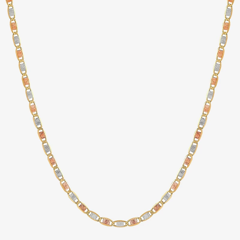 Limited Quantities! Womens 14K Tri-Color Gold 18 Inch Valentino Chain Necklace