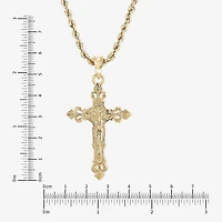 Limited Quantities! Mens 10K Gold Cross 22 Inch Pendant Necklace
