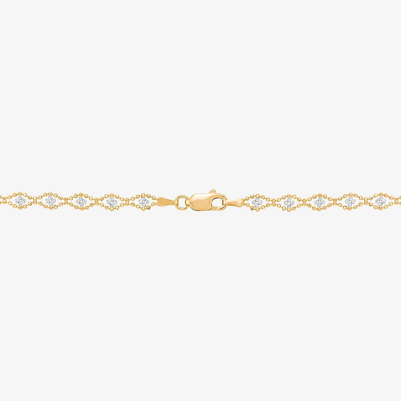 Limited Quantities! Womens 10K Two Tone Gold 18 Inch Bead Chain Necklace