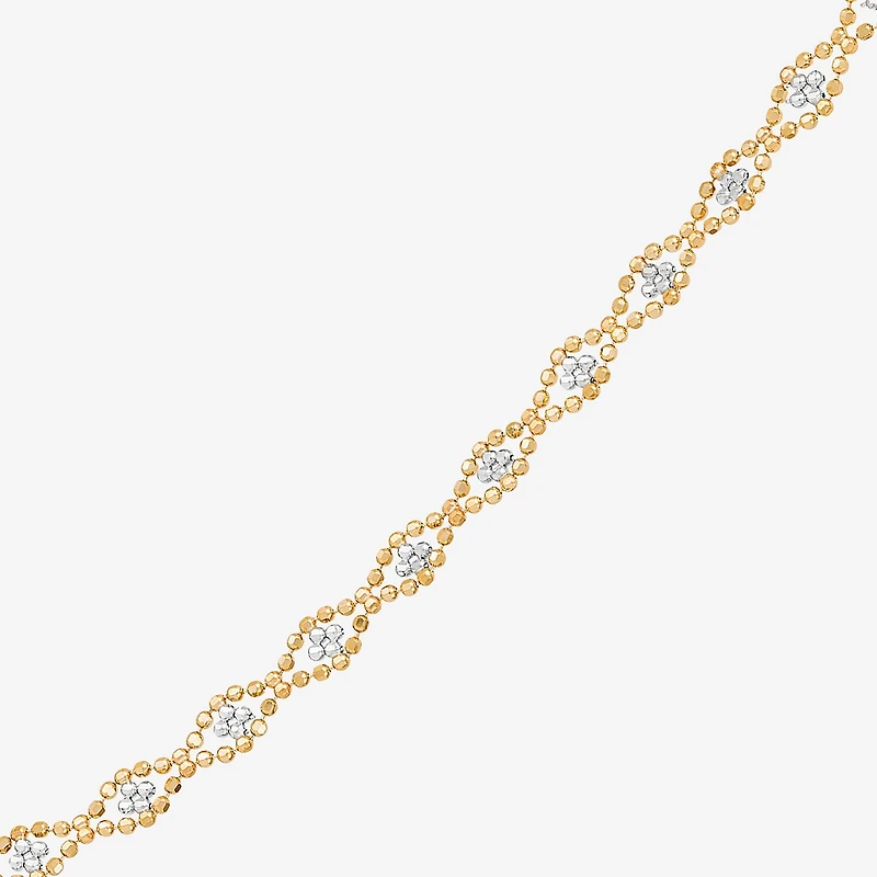 Limited Quantities! Womens 10K Two Tone Gold 18 Inch Bead Chain Necklace