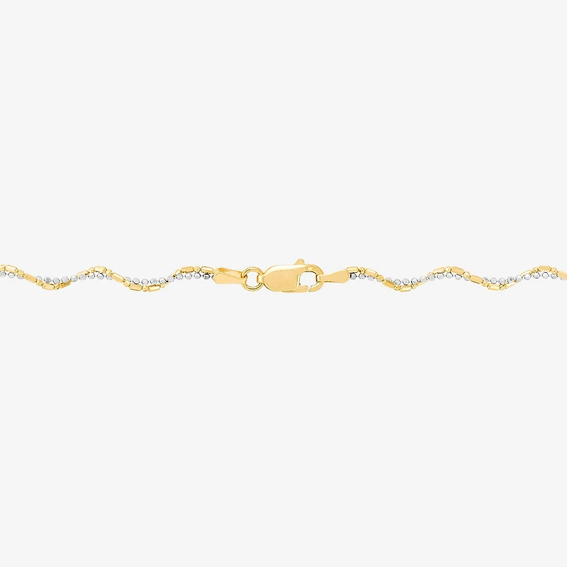 Limited Quantities! Womens 10K Two Tone Gold 18 Inch Bead Chain Necklace