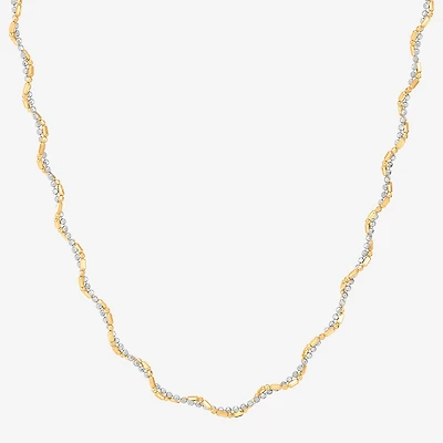 Limited Quantities! Womens 10K Two Tone Gold 18 Inch Bead Chain Necklace
