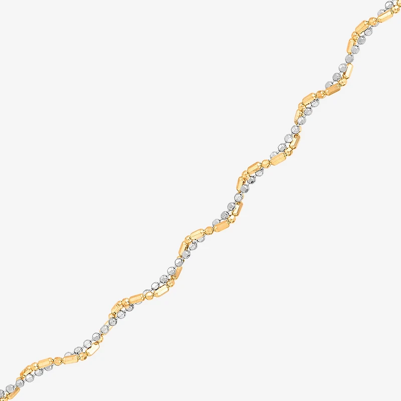 Limited Quantities! Womens 10K Two Tone Gold 18 Inch Bead Chain Necklace