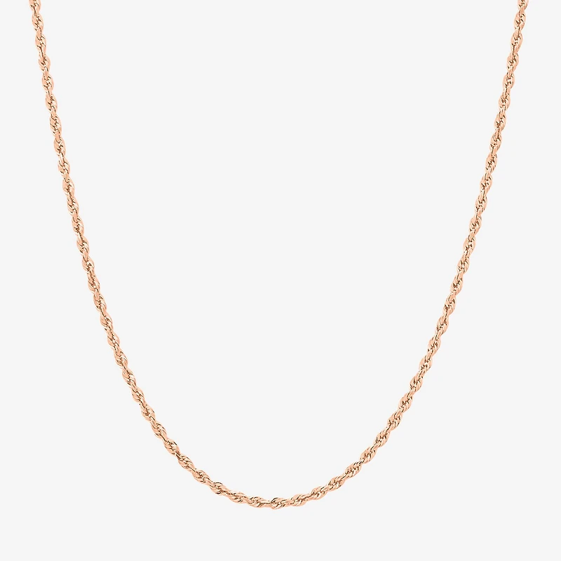 Limited Quantities! Womens 14K Rose Gold 30 Inch Rope Chain Necklace