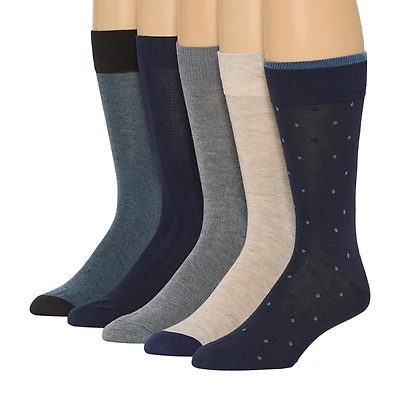 Stafford Casual Dress Mens 5 Pair Crew Socks