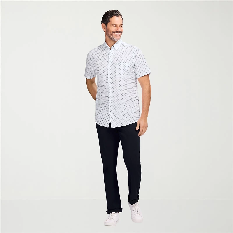 IZOD Breeze Mens Short Sleeve Athletic Fit Button-Down Shirt
