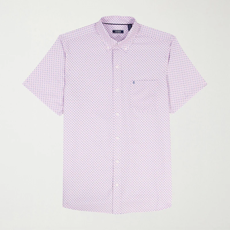 IZOD Breeze Mens Short Sleeve Athletic Fit Button-Down Shirt