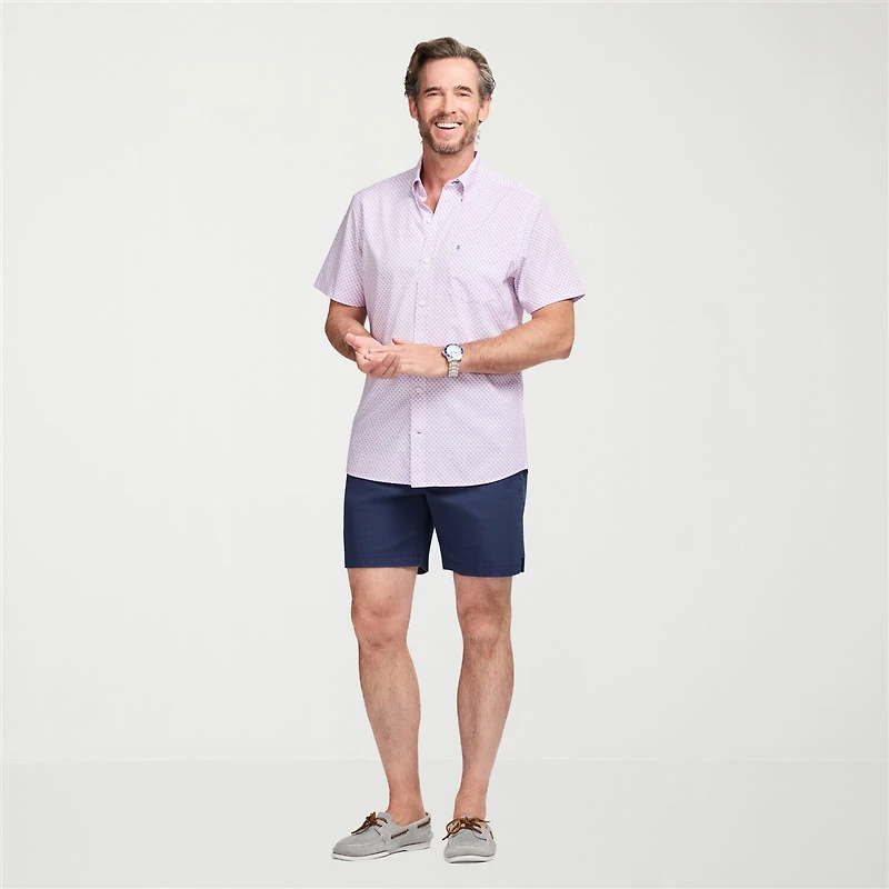 IZOD Breeze Mens Short Sleeve Athletic Fit Button-Down Shirt