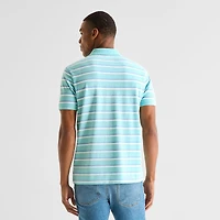 U.S. Polo Assn. Stripe Pique Mens Classic Fit Short Sleeve Shirt