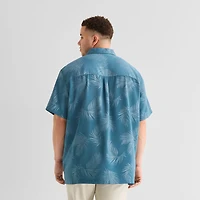St. John's Bay Button-Down Mens Short Sleeve Big and Tall Camp Shirt