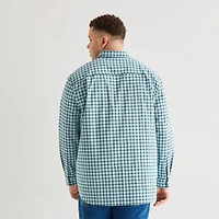 St. John's Bay Everyday Stretch Mens Long Sleeve Classic Fit Big and Tall Button-Down Shirt