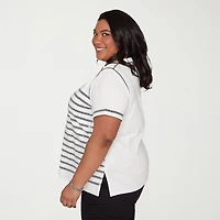 Alfred Dunner Crowd Pleaser Womens Plus Crew Neck Short Sleeve T-Shirt