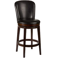 Mendenhall Upholstered Swivel Barstool with Back