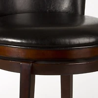 Mendenhall Upholstered Swivel Barstool with Back