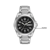 Citizen Chandler Mens Silver Tone Stainless Steel Bracelet Watch Aw0050-82e