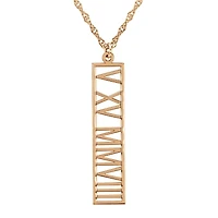 Personalized Roman Numeral Date Pendant Necklace