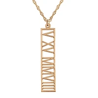 Personalized Roman Numeral Date Pendant Necklace