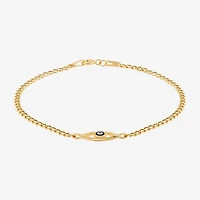 Womens 14K Gold Evil Eye Charm Bracelet