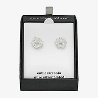 Sparkle Allure Cubic Zirconia 16.9mm Flower Stud Earrings