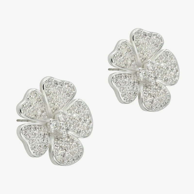 Sparkle Allure Cubic Zirconia 16.9mm Flower Stud Earrings