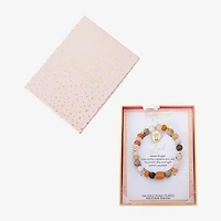 Footnotes Lucky Elephant Womens Cubic Zirconia 10K Gold Over Brass Beaded Bracelet