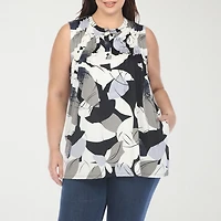 White Mark Plus Womens Crew Neck Sleeveless Tunic Top